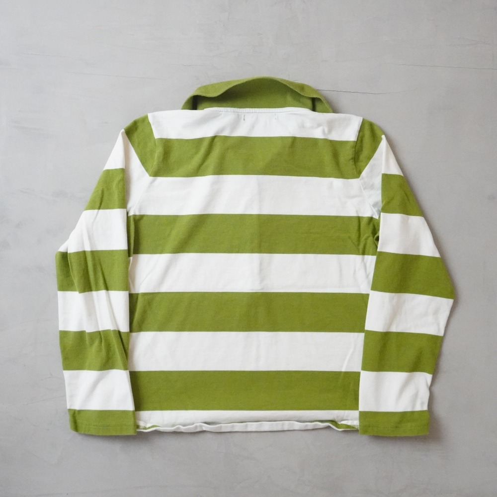 Liz Claiborne Womens XL Green White Striped Long Sleeve Polo Shirt Casual Cotton - Picture 3 of 6